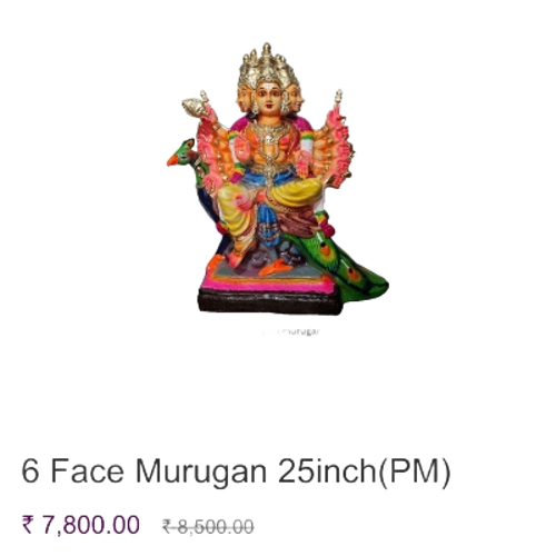 Six Face Murugan Sculpture - Color: Multi Color