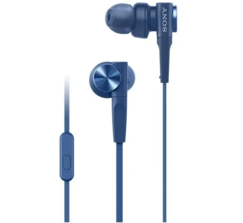 Sony Mdr-Xb55Ap Wired Earphone With Mic - Color: Blue
