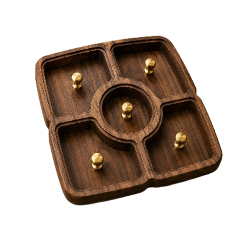 Artistic Finish Wooden Dry Fruit Serving Tray