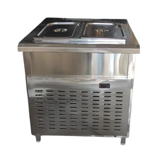 Cold Bain Marie - Stainless Steel, Standard Size, Silver, 220v Electric | Semi Automatic, Polished Finish, Heavy Duty