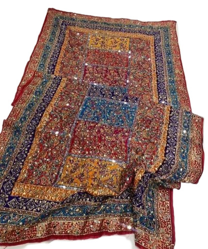 Designer Silk Dupatta - Silk, Multicolor | Anti-Wrinkle, Comfortable, Breathable, Washable