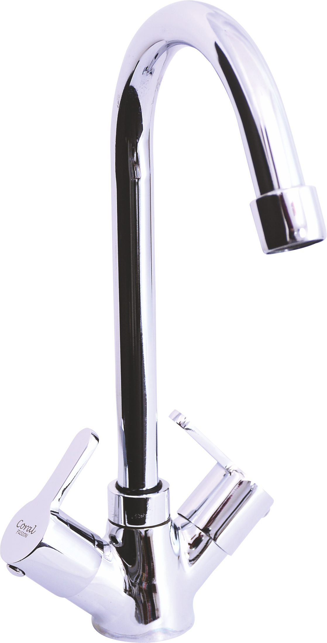 Fusion Deck Mounted Central Hole Basin Mixer With Swiwel Spout