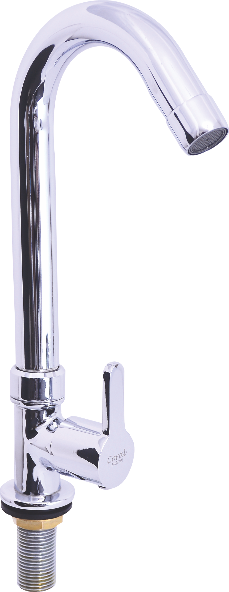 Fusion Deck Mounted Swan Neck With Swivel Spout - Color: Silver