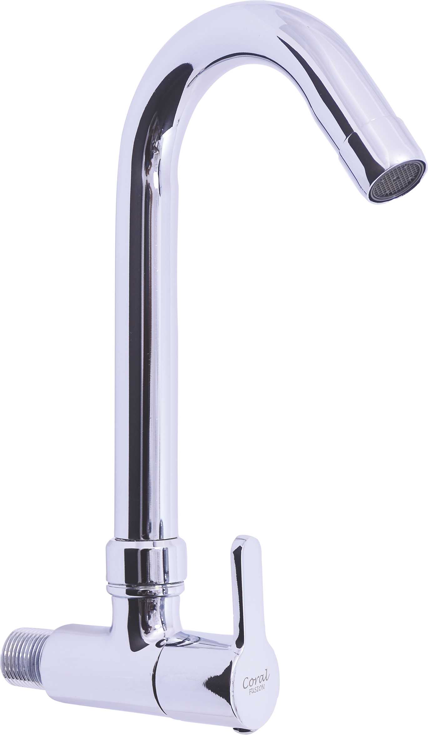 Fusion Wall Mounted Sink Cock With Swiwel Spout - Color: Silver