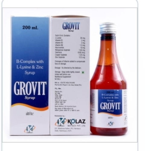 Grovit B-Complex with L-Lysine & Zinc Syrup