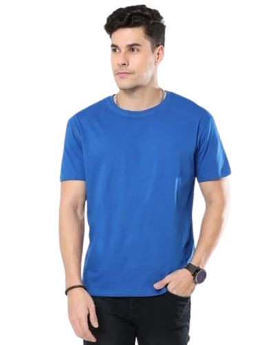 Men Blue Color Plain T Shirt