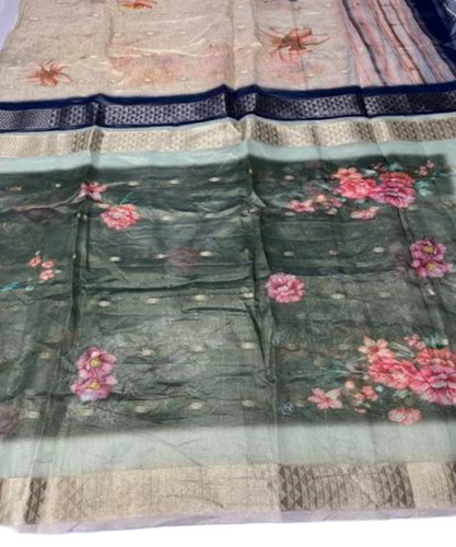 Printed Jacquard Dupatta - Silk, Multicolor, Stitched Ethnic Pattern | Anti-Wrinkle, Breathable, Washable, No Fade