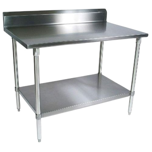 Stainless Steel Kitchen Table With Back Splash