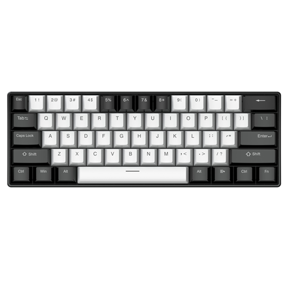 T-Wolf T65 Mechanical Keyboard With 61 Keys Red Axis 21 Keys No Punch Small Keyboard Customized Black And White Dual Spelling - Application: Computer