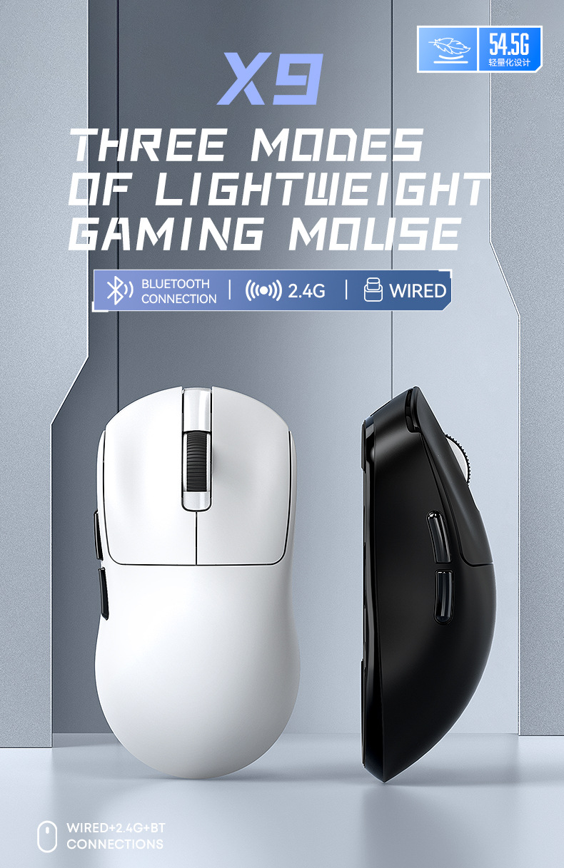 T-Wolf X9 Game Mouse Wireless Bluetooth The Third Mock Examination Mouse Lightweight E-Sports Anti Slip Personalized Sticker Mouse - Application: Computer