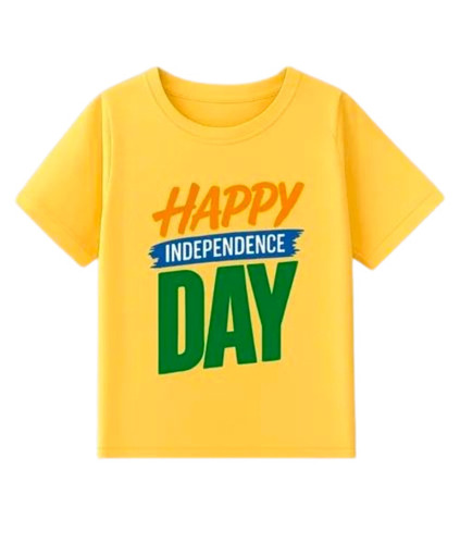 Yellow Independence Day Graphic Printed T Shirt