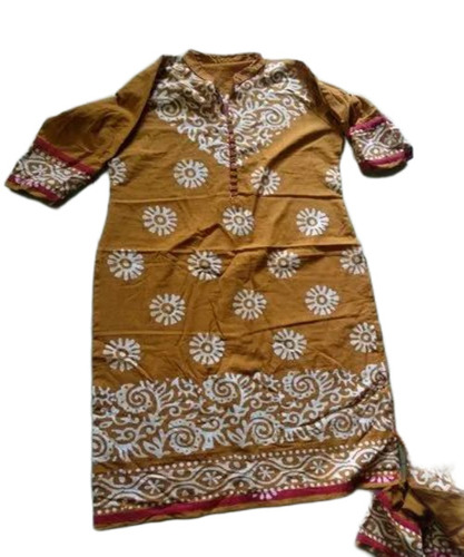 Yellow Printed Kurtis By Myra Creation