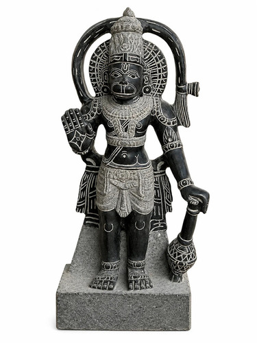 1.75 Ft Bhakta Hanuman Statue - Color: Black