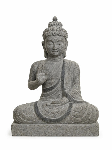1 Ft Abhaya Mudra Buddha Statue - Color: Black