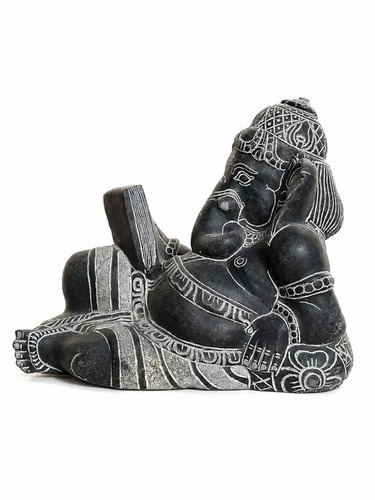 1 Ft Pustaka Ganesha Statue - Color: Black