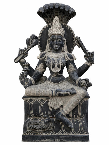 3 Ft Ambika Devi Statue - Color: Black