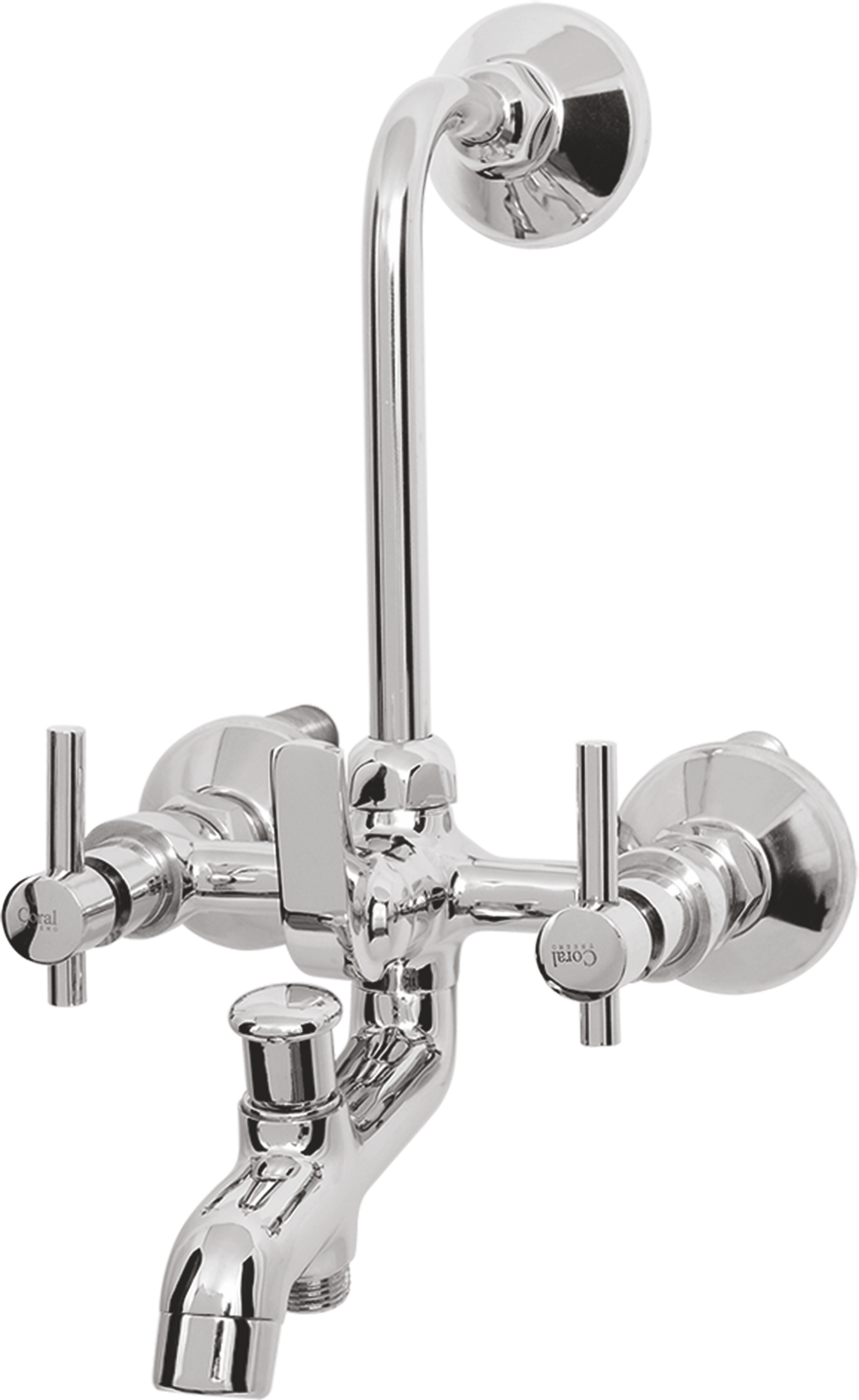 3 In 1 Treemo Wall Mixer With Bend - Color: Chrome