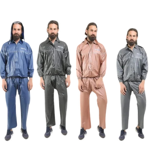 Burdy Men's Fancy Solid PVC Rainsuit - Full Sleeve, Free Size, Multiple Colors | Foldable, Rain Season