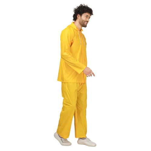 Burdy Men'S Fancy Solid Pvc Safari Rainsuit - Color: Yellow