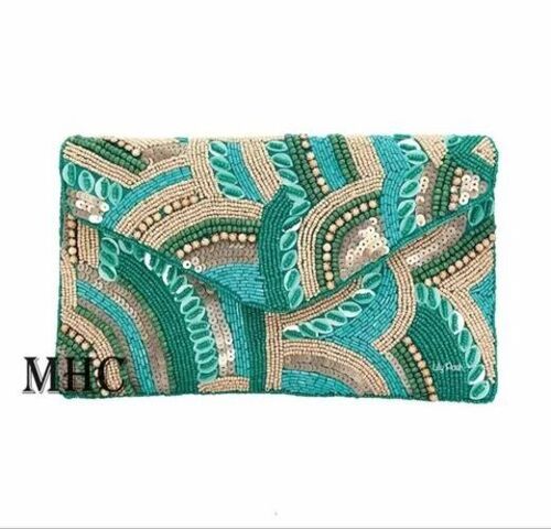 Green Beaded Clutch