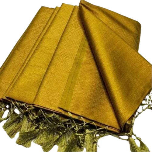 Ladies Golden Color Silk Saree