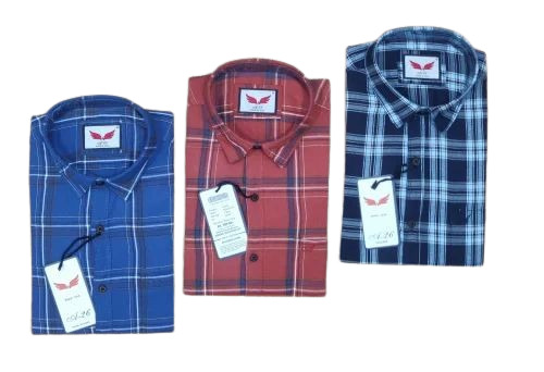 Men Multicolor Check Cotton Shirts