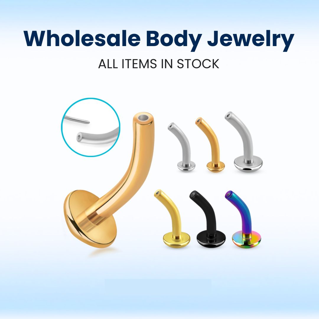 Wholesale Titanium G23 Floating Belly Convex Labret Post