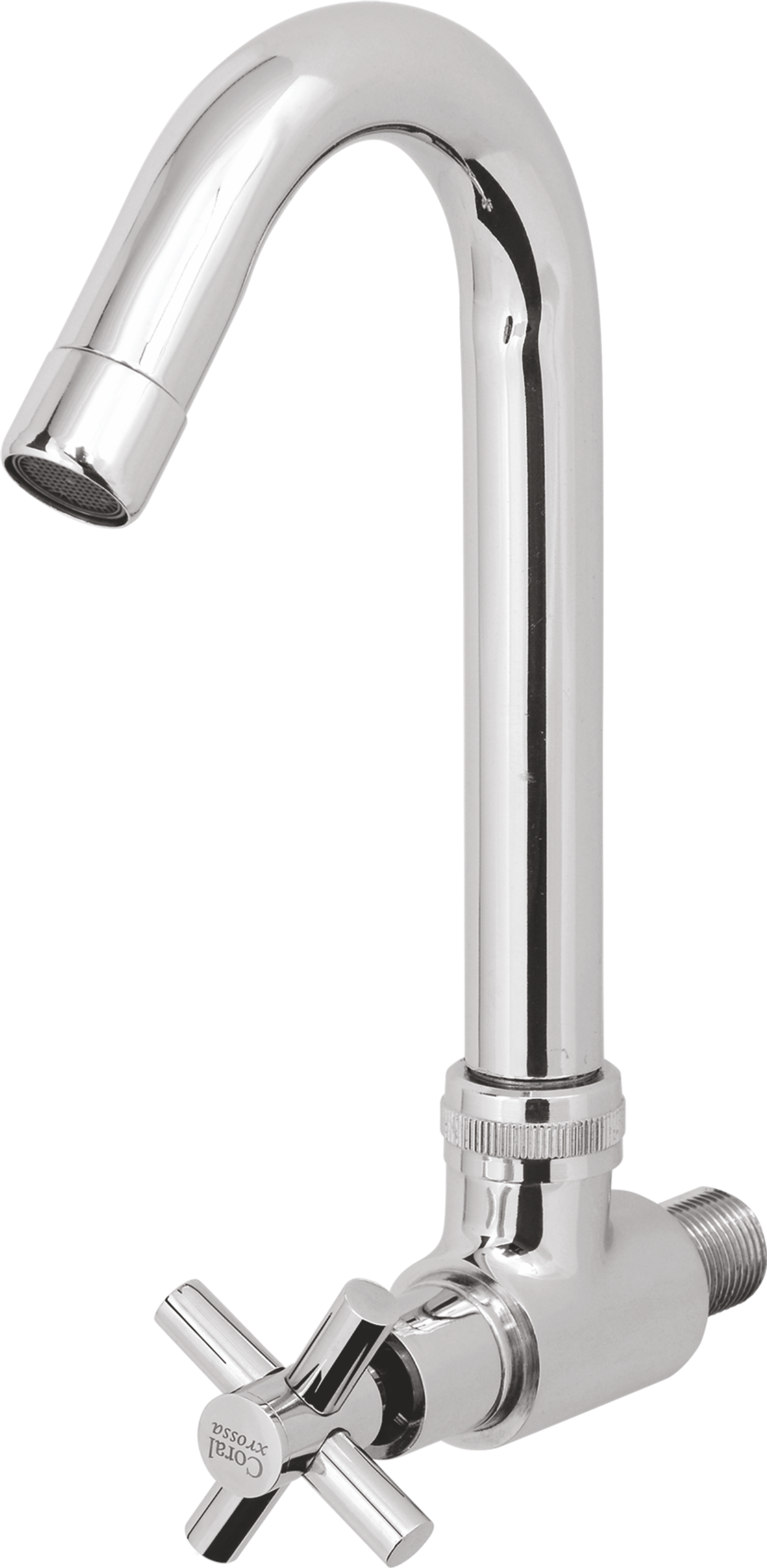 Xrossa Wall Mounted Sink Cock With Swivel Spout