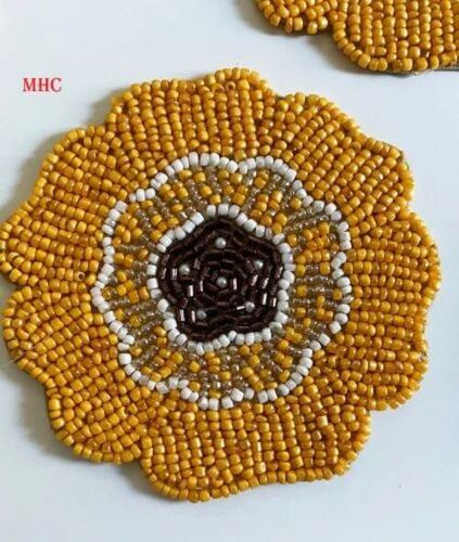 Yellow Beaded Coaster