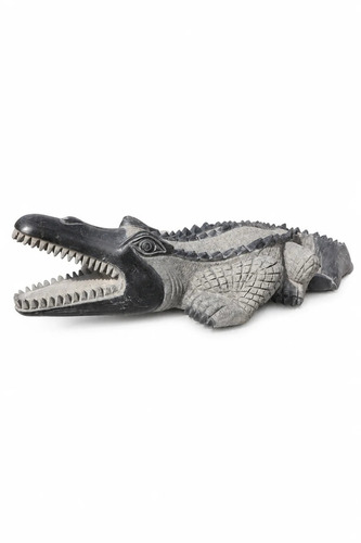 1.9 Ft Crocodile Stone Sculpture 