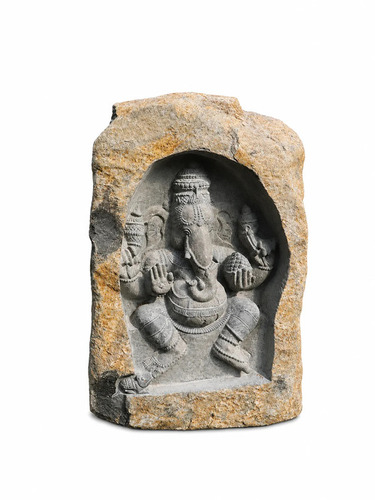 3.9 ft Dancing Ganesha Boulder Sculpture