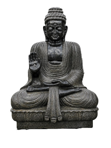 3 ft Meditating Buddha Statue - Black, Floor Standing | Durable, Intricate Handcrafted Detailing