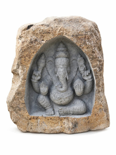 4.6 Ft Ganesha Boulder Sculpture