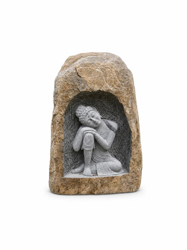 4.6 Ft Resting Buddha Natural Boulder Sculpture