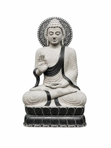 5.9 Ft Meditating Buddha With Radiant Halo Statue