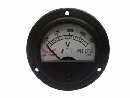 500 V Brass Round Analog Volt Meters