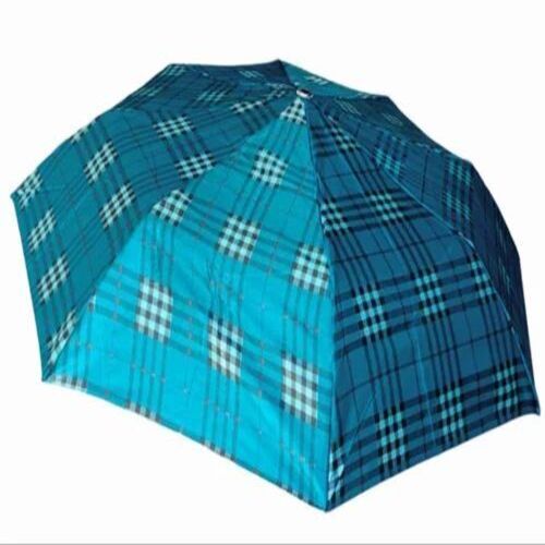 Blue Check Polyester Umbrella