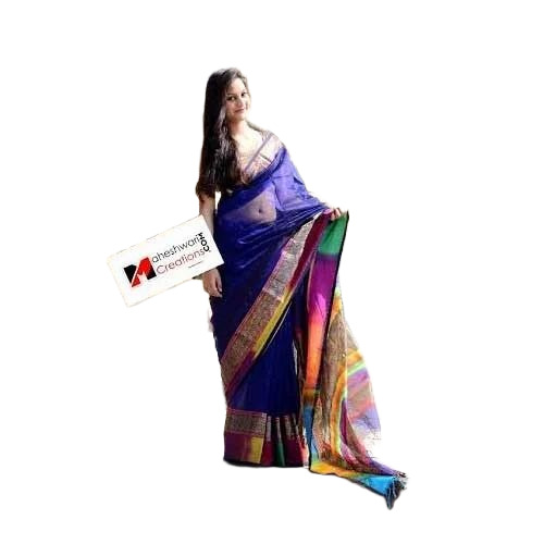 Blue Fancy Handloom Silk Saree