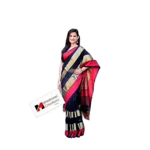 Designer Handloom Silk Saree - Silk, Multicolor, Plain | Soft, Good Quality, Banarasi Style, Summer Wear