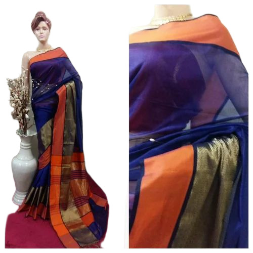 Handloom Silk Sarees - Cotton, Multicolor, Plain | Good Quality, Soft, Banarasi Style, Summer Party Wear