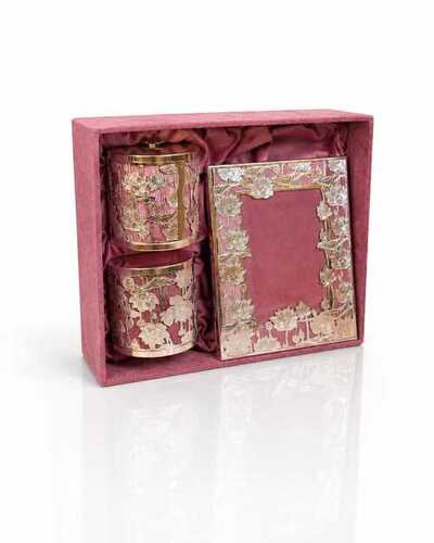 Luxury Rose Gold Photo Frame And Decorative Jar Gift Set - Application: Home