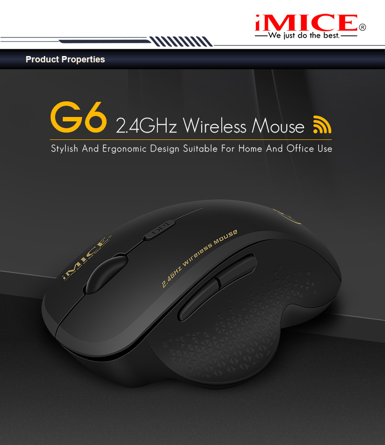 Usb 2.4G Wireless Mouse Business Office Gift 6-Key Gaming Mouse Low Power Consumption - Application: Computer