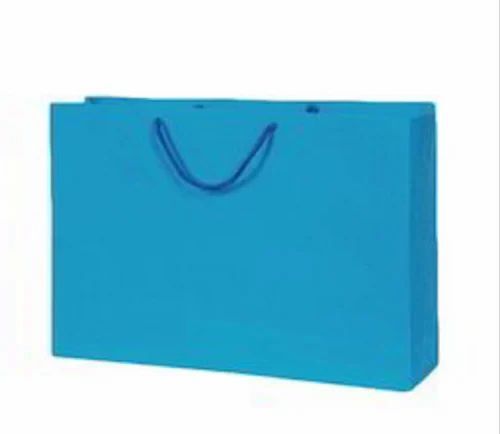 Blue Plain Paper Shopping Bag