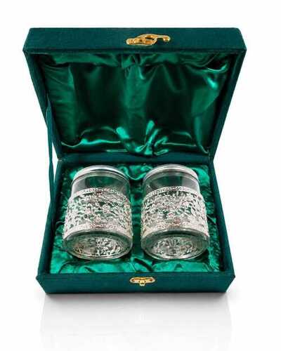 Luxury German Silver Floral Storage Jar Set Of 2 With Premium Velvet Gift Box - Application: Home