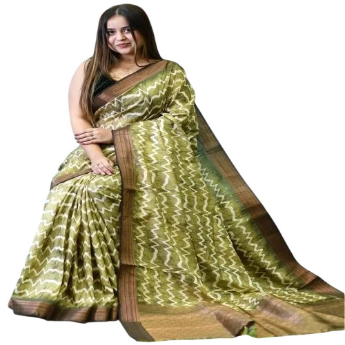 Beautiful Pure Tussar Ghicha Silk Digital Print Saree