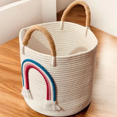 Cotton Rope Storage Laundry Basket