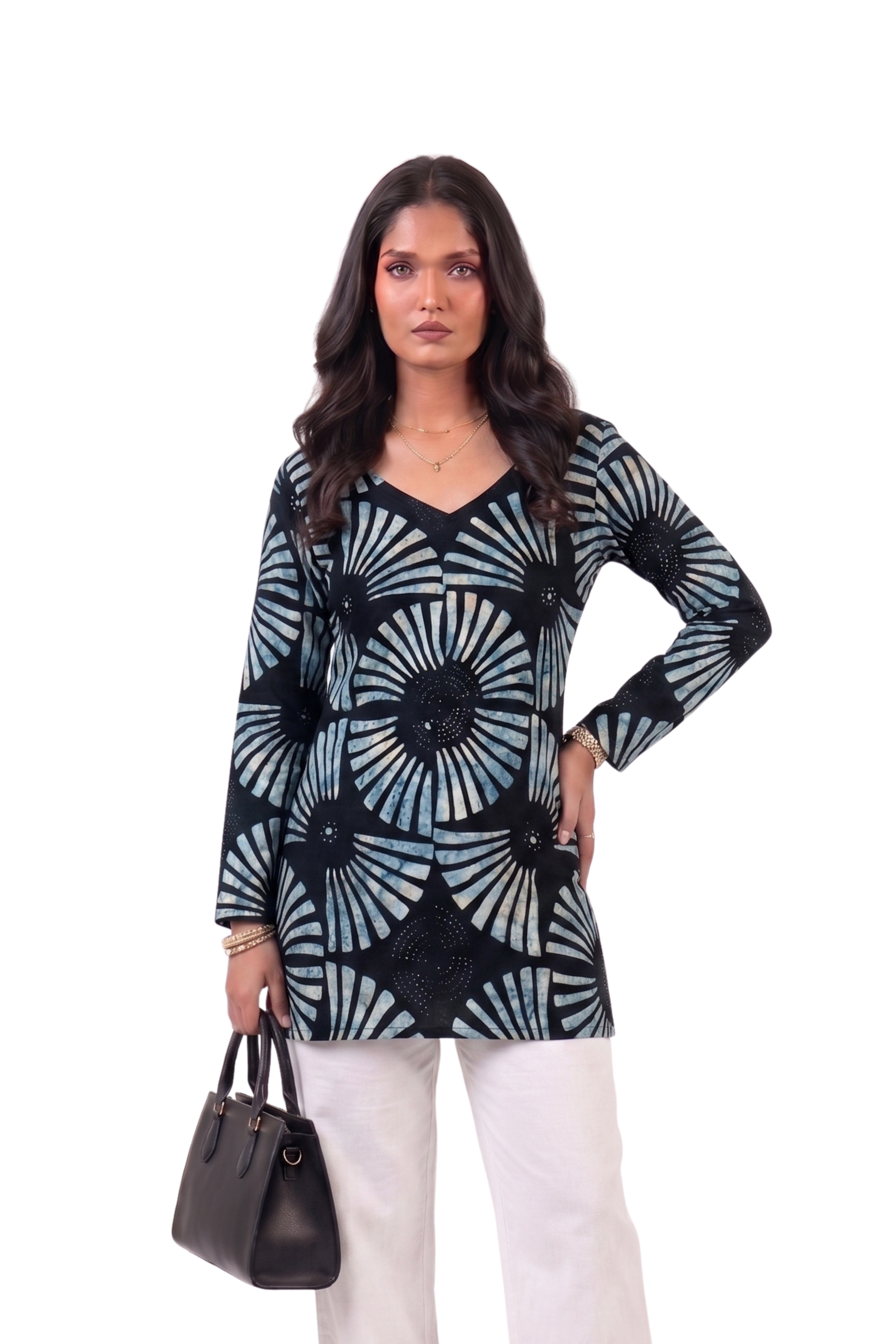 Digital Printed Ethnic Rayon Short Kurti - Bust Size: 40 Centimeter (Cm)
