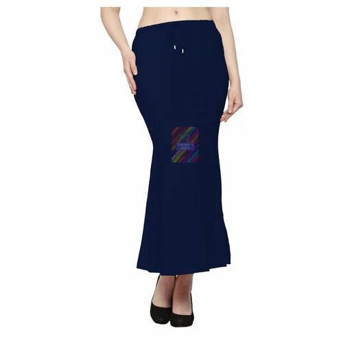 Navy Blue Plain Saree Shapewear