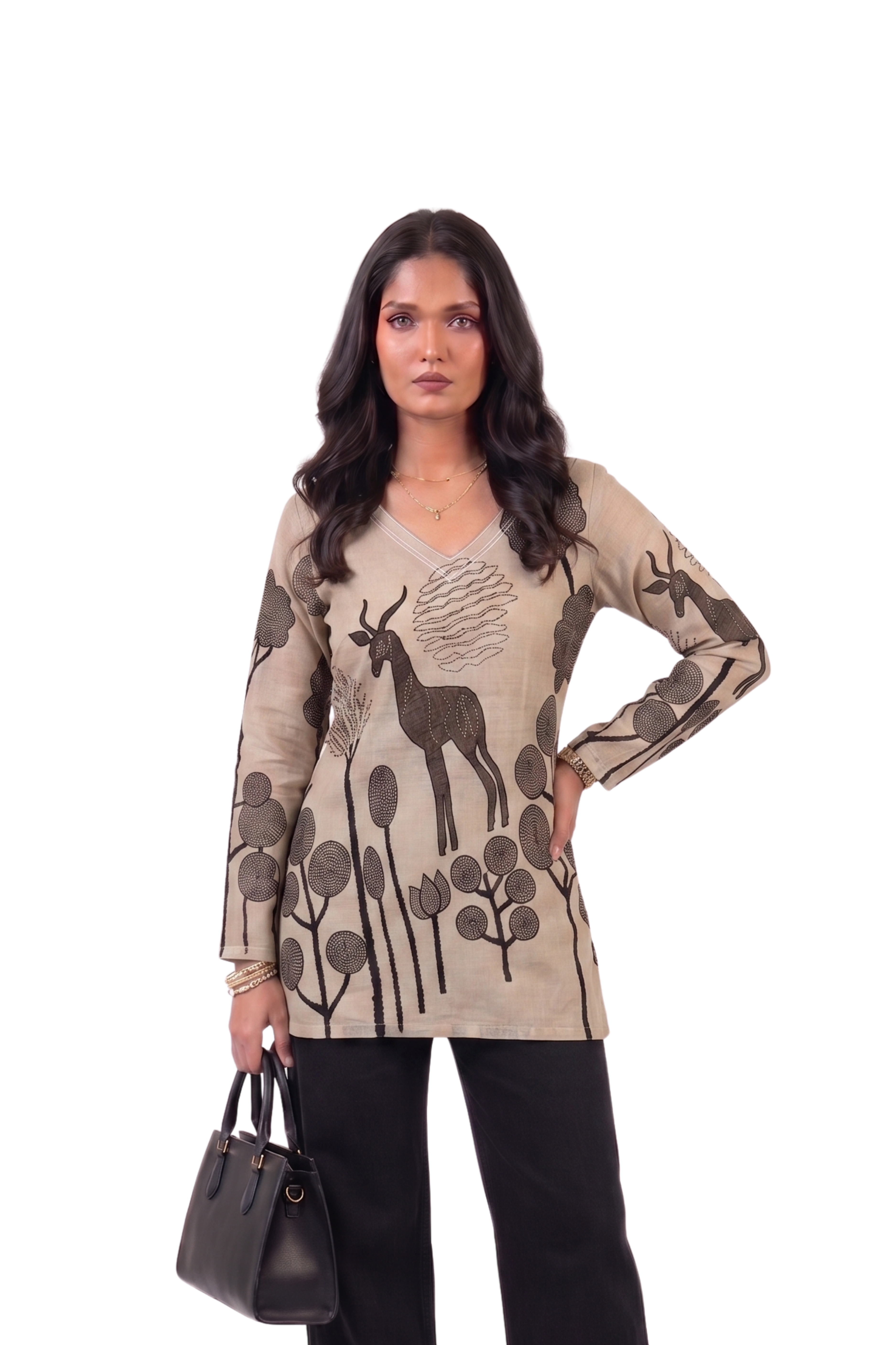 Printed Short Kurti - Feature: No Fade