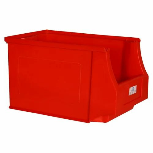 Red Plastic Shelf Bin